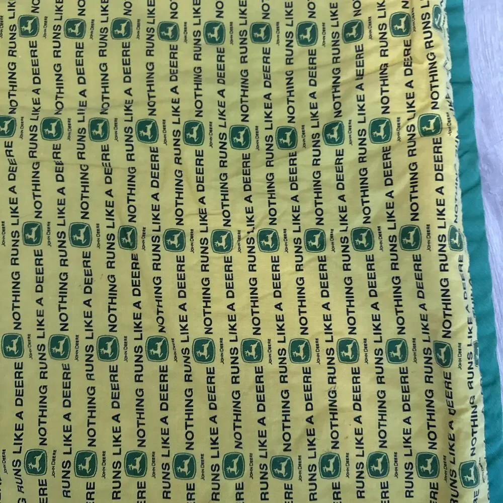 Handmade Crib Quilt, John Deere Prints, 64 By 41” Inches